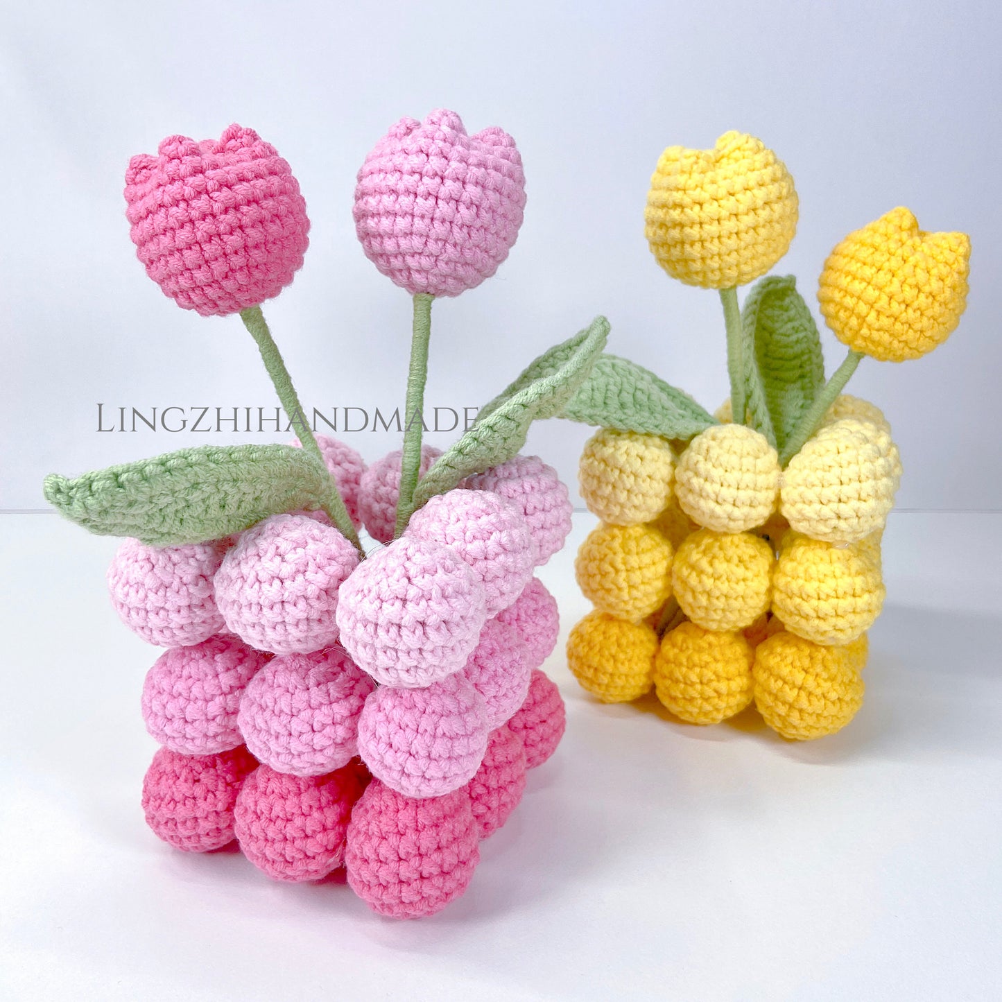 Tulips Decor Crochet Pattern Crochet Tulips Pattern Crochet Flower Pattern Crochet Home Decoration Valentines Handmade DIY Gift For Her Flower Crochet Pattern Crochet tutorial Lingzhihandmade