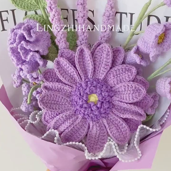 Gerbera Flower Bouquet Crochet Pattern Bundle Crochet Carnation Pattern Lily of valley Crochet Lavender Pattern Crochet Leaf Pattern