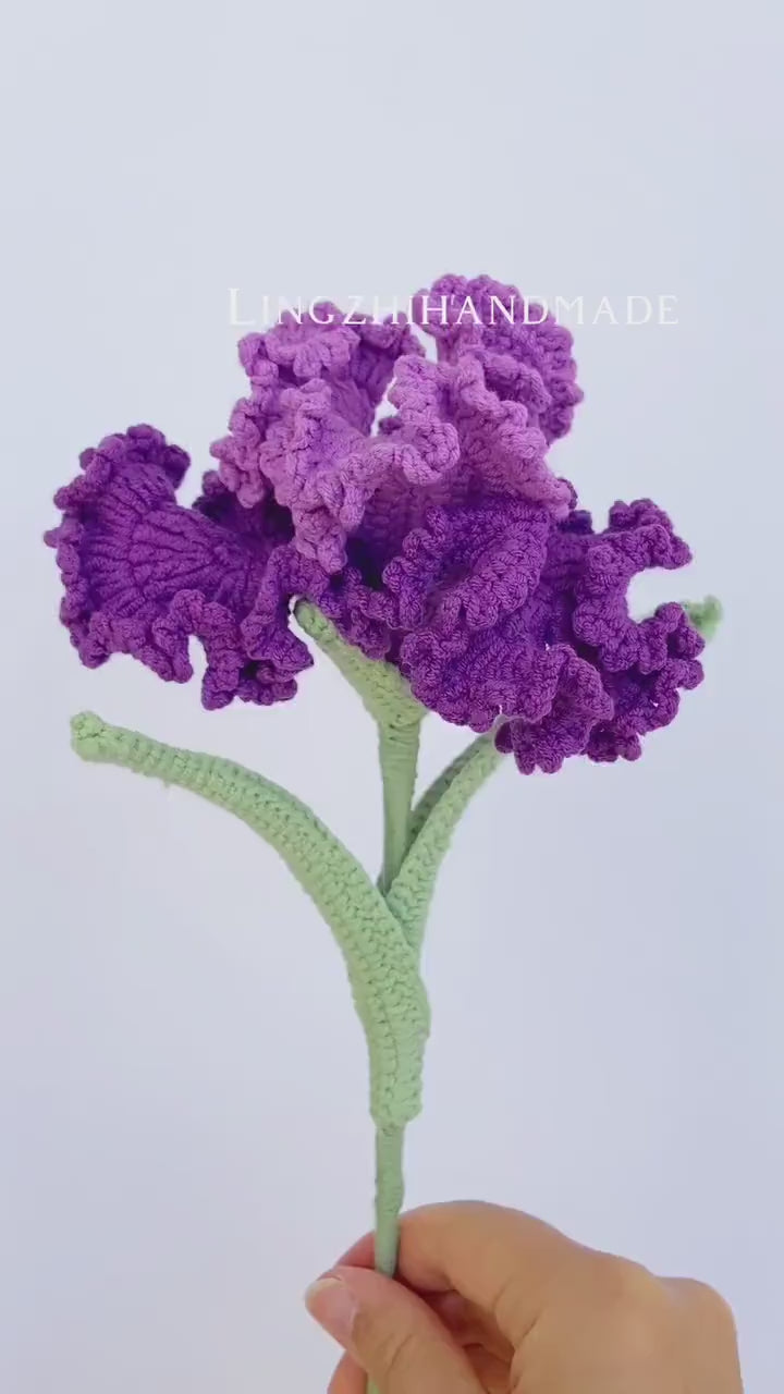 Iris flower crochet pattern, crochet flower pattern, crochet Iris flower pattern, eternal flower, yarn flower DIY