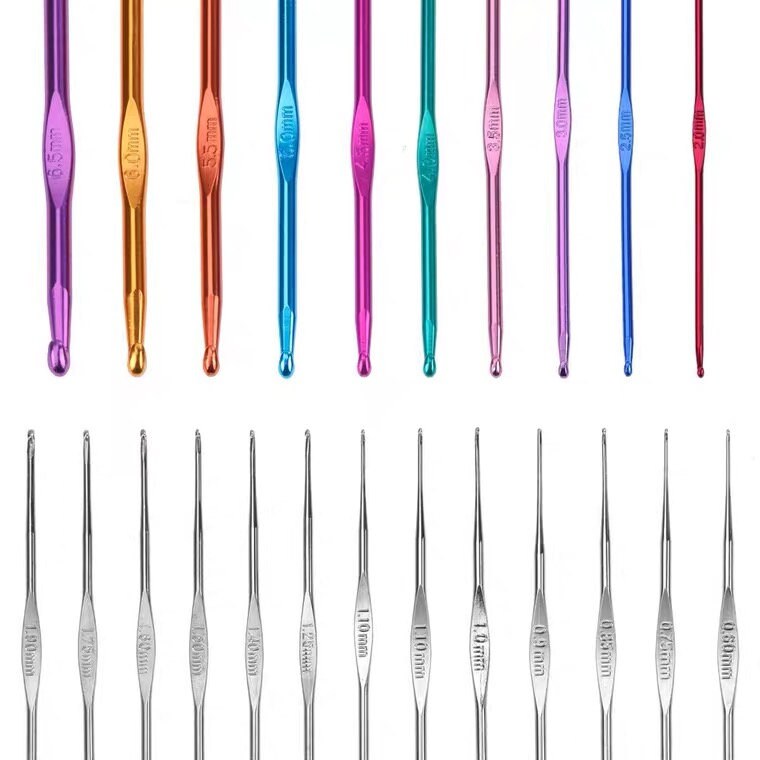 72 Pcs Aluminium Crochet Hooks Set, Crochet tools, Crochet accessories, Knitting Needles Marking Clips Markers Christmas gift for her lingzhihandmade Mother&#39;s day gift