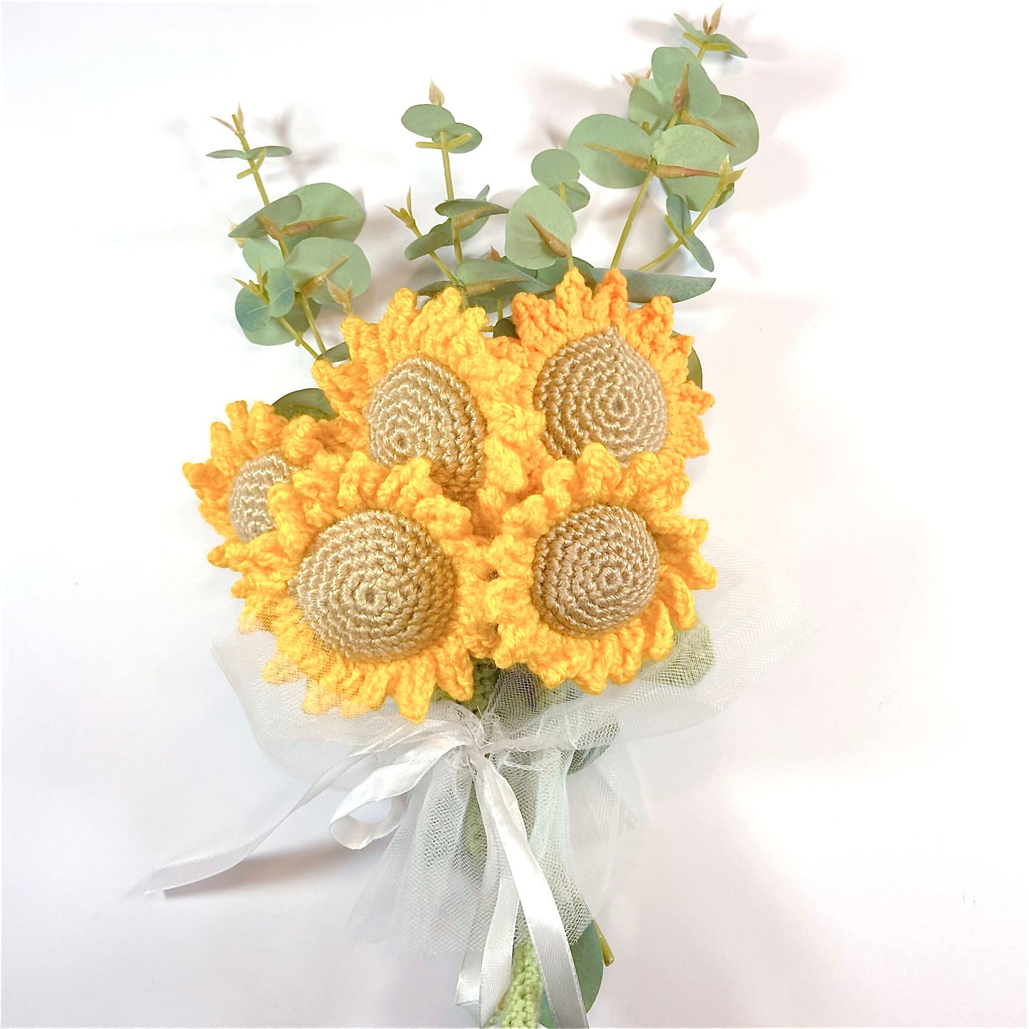 Sunflower crochet pattern, crochet sunflower pattern, crochet flower bouquet pattern