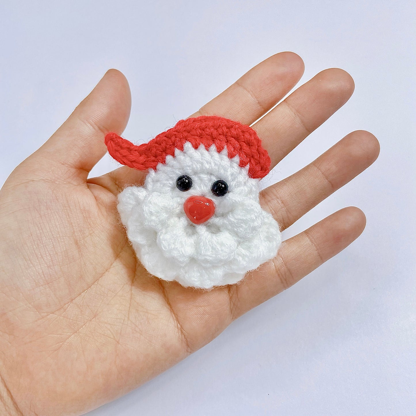 Crochet pattern English. Crochet Santa Claus Face Brooch. Crochet Christmas Brooch. Crochet Brooch. LingzhiHandmade