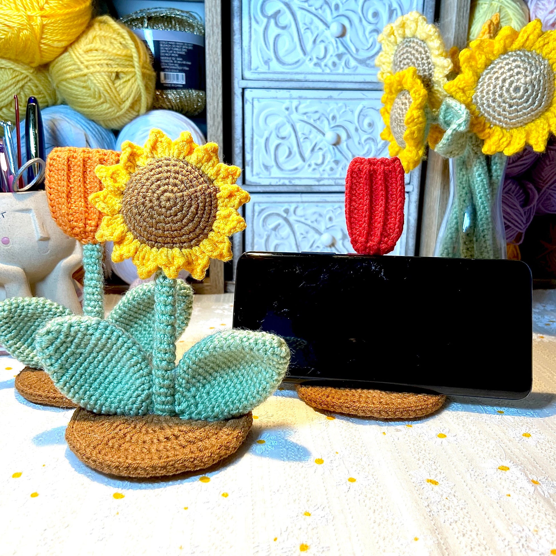 crochet pattern crochet sunflower pattern mother&#39;s day gift LingzhiHandmade