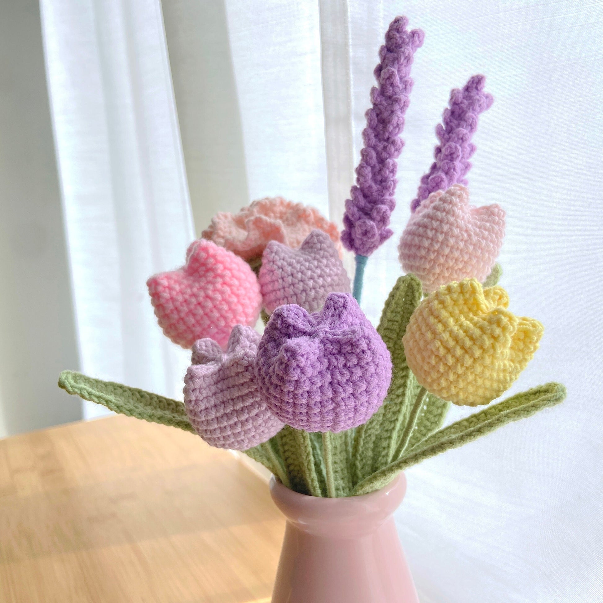 Crochet tulip pattern. Tulips crochet pattern, crochet flowers pattern, crochet flower bouquets pattern, Lingzhi handmade