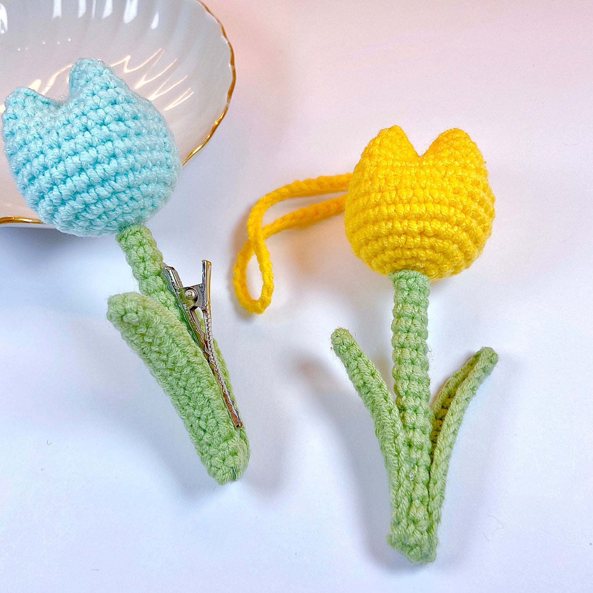 Crochet flower pattern, Crochet keychain pattern, crochet tulip flower, crochet flowers pattern, crochet pattern, Lingzhihandmade