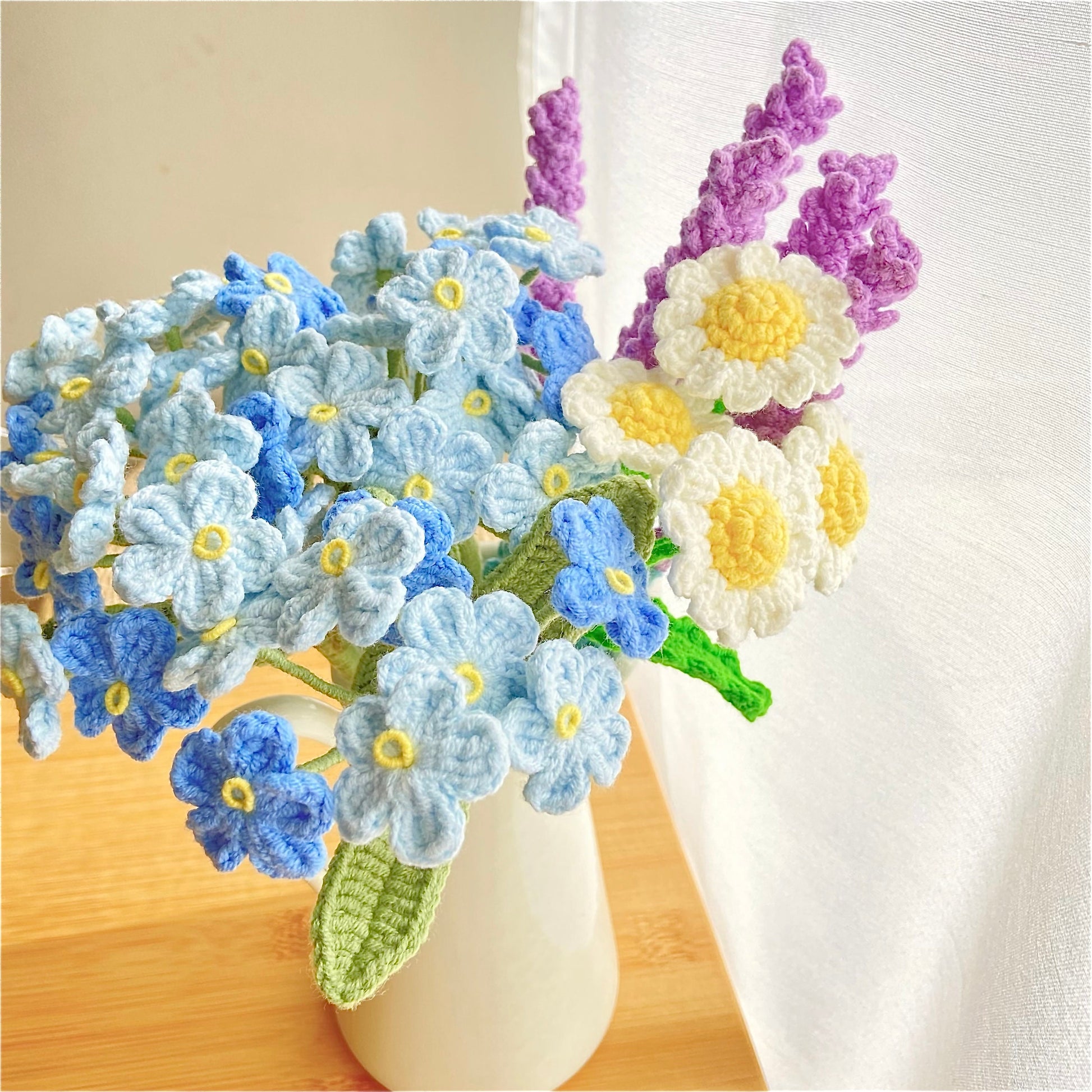 Crochet Flower Pattern. Crochet Forget Me Not. Crochet Flower Bouquets. Crochet Pattern, Beginner Crochet Pattern, Crochet Home Decor, LingzhiHandmade