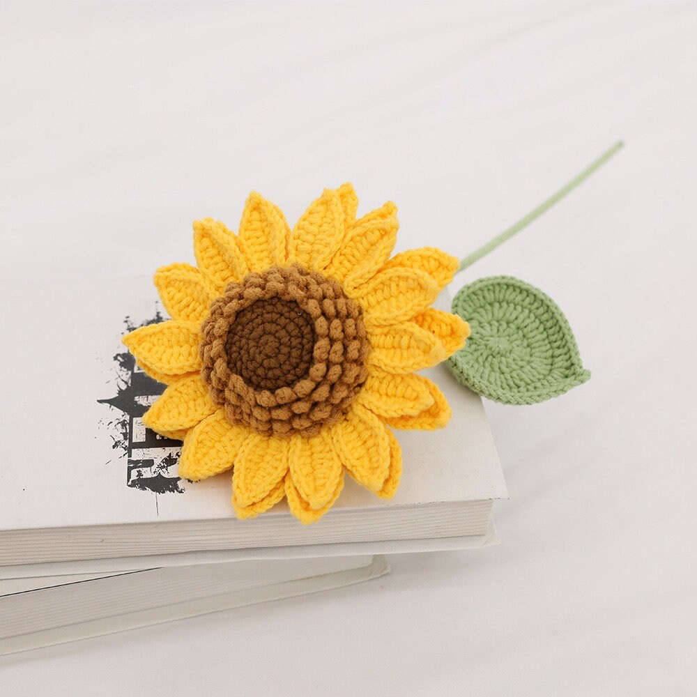 Sunflower crochet pattern, crochet flower bouquet pattern, crochet flower pattern, eternal flower, graduation flower bouquet DIY, birthday flowers, crocheted knit flower pattern, Lingzhi handmade