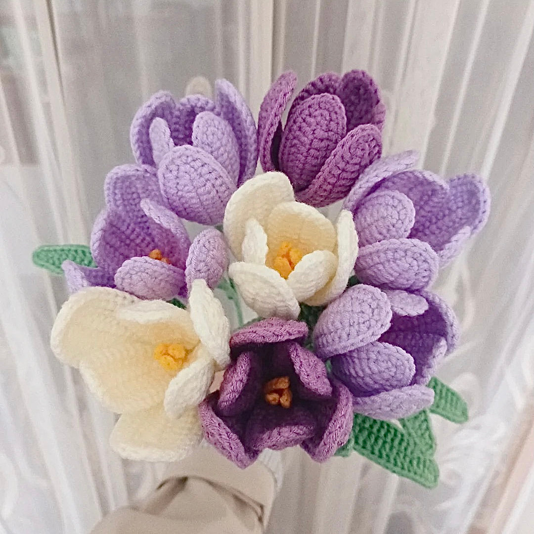 Tulips crochet pattern, crochet flower bouquet pattern, crochet flower pattern, eternal flower, flower bouquet DIY, lingzhihandmade