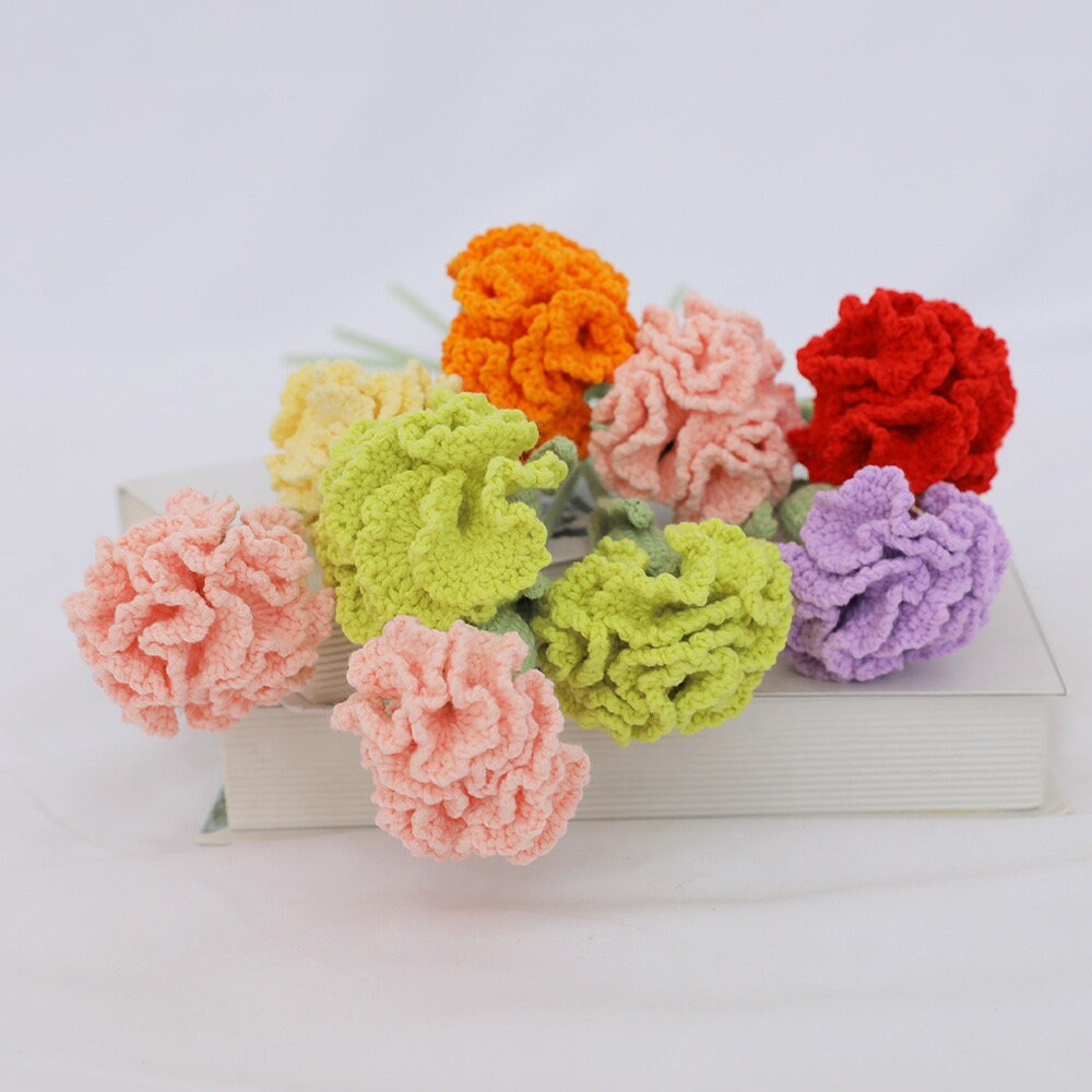 Carnation flower crochet pattern, crochet flower bouquet pattern, crochet flower pattern, eternal flower DIY, lingzhihandmade