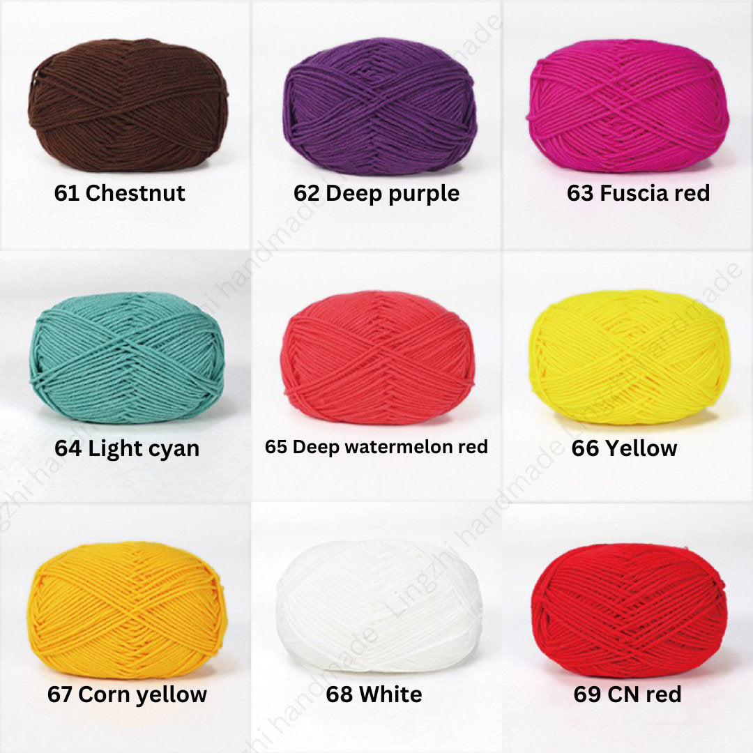 High Quality 83 colours 4 ply Milk Cotton Yarn 50g for Crochet, Knitting, Amigurumi