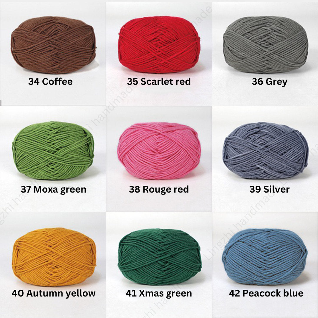 High Quality 83 colours 4 ply Milk Cotton Yarn 50g for Crochet, Knitting, Amigurumi