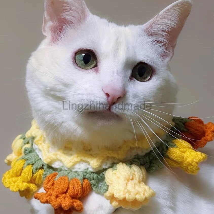 Pet collar crochet pattern English, crochet dog collar pattern, crochet cat collar, crochet lily flower pattern, crochet flowers pattern