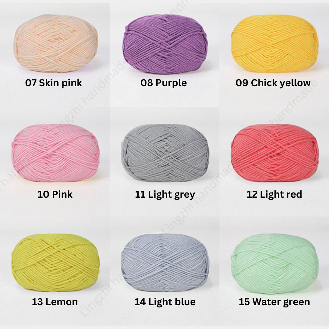 High Quality 83 colours 4 ply Milk Cotton Yarn 50g for Crochet, Knitting, Amigurumi