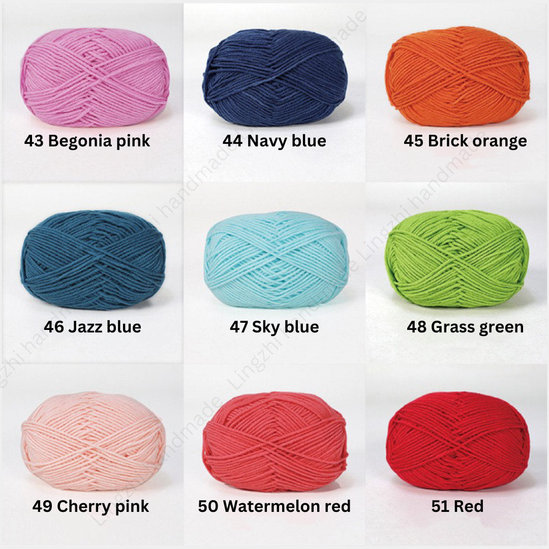 High Quality 83 colours 4 ply Milk Cotton Yarn 50g for Crochet, Knitting, Amigurumi