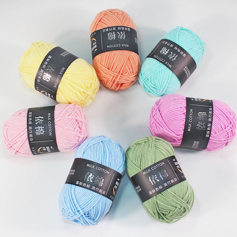 Color 69-83 High Quality 83 colour 4 ply Milk Cotton Yarn 50g for Crochet, Knitting, Amigurumi