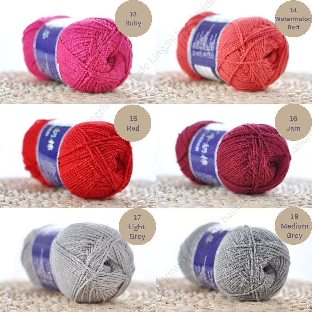 High Quality 75 Color 5Ply Milk Cotton Yarn 100gram Crochet Bags Flowers Amigurumi Punch Needling