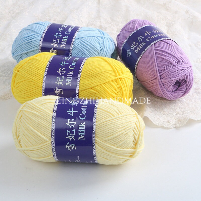 Color31-75 Color 5Ply Milk Cotton Yarn 100gram Crochet Bags Flowers Amigurumi Punch Needling