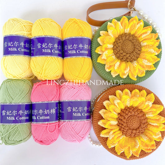 High Quality 75 Color 5Ply Milk Cotton Yarn 100gram Crochet Bags Flowers Amigurumi Punch Needling